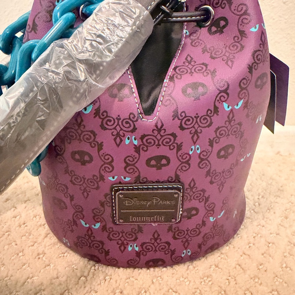 Loungefly Disney Parks Purple and Blue Skull Mini Bag